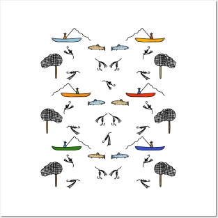 Fly Fishing Lover Pattern Posters and Art